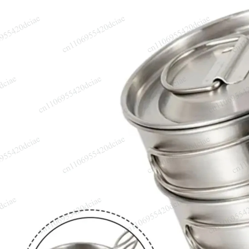 Suitable for outdoor hiking and mountaineering,family kitchen,foldable 304 stainless steel portable two-piece travel cooking set