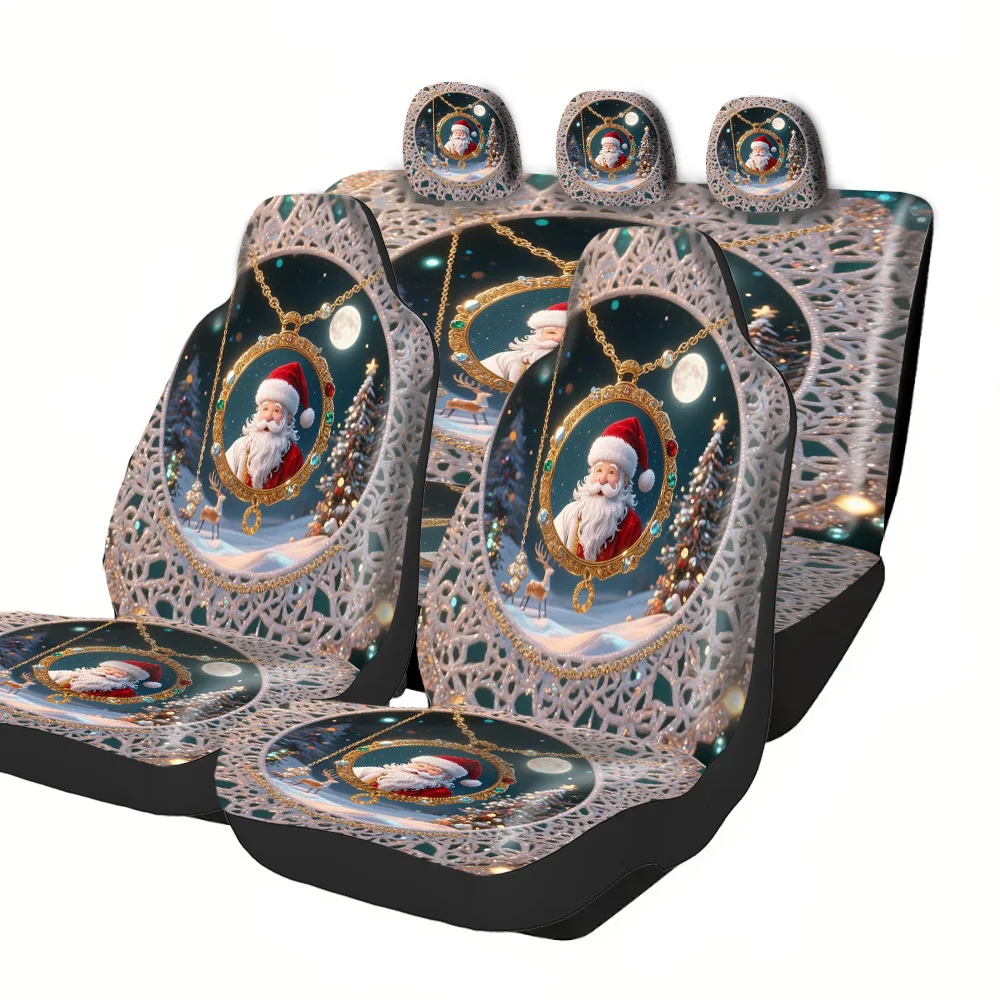 Printed Car Seat Covers With Trendy Patterns - Universal Fit For SUV & Sedan, Easy Installation Full Set, Breathable Washable Fa