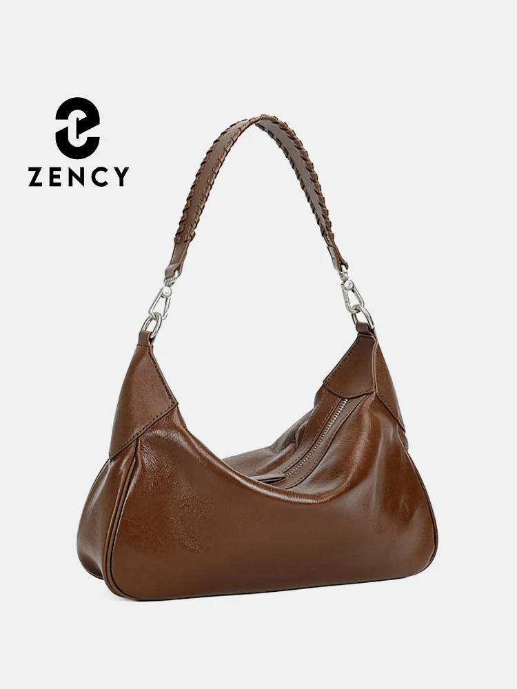 

Zency модная мягкая сумка из натуральной кожи из воловьей кожи, женская сумка через плечо, дизайнерские сумки, новогодний рождественский подарок для девочек