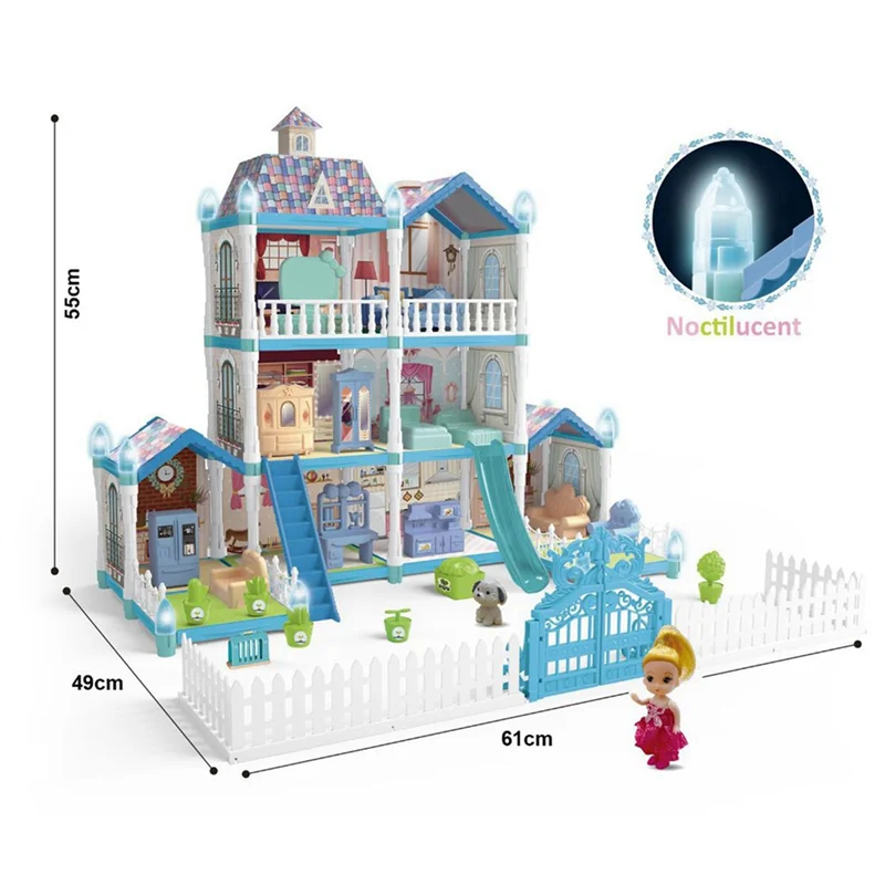 บ้านเด็กเล่น บ้านวิลล่า บ้านเจ้าหญิง กล่องของขวัญ ปราสาท DIY เกมของขวัญ-Y44A