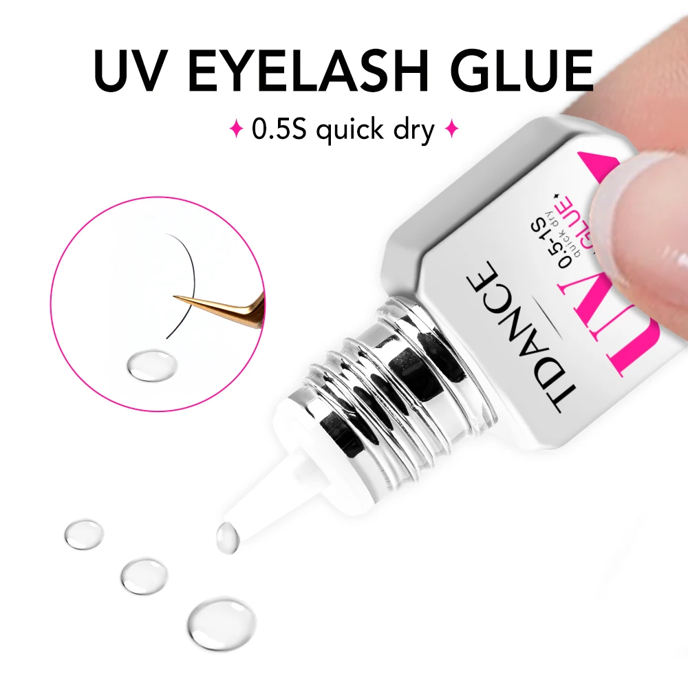 TDANCE UV-Klebezubehör, 0,5 S-1 S, schnell trocknend, transparent, schwarz, lila, blau, UV-Klebstoff, Make-up-Werkzeug, stärkster, schnellster Kleber – Detail 4
