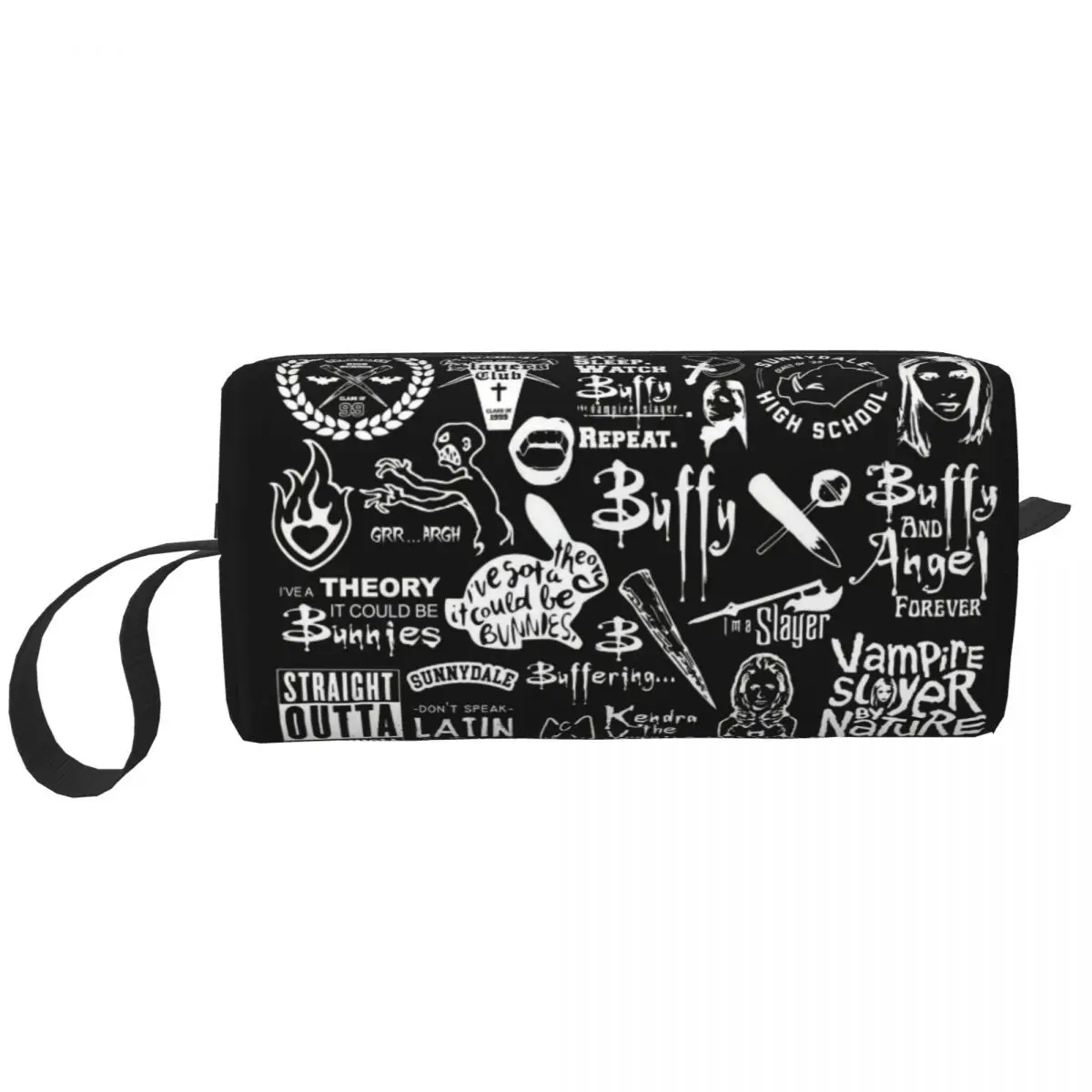 Buffy The Vampire Slayer Collage Toiletry Bag Supernatural Horror Drama Makeup Cosmetic Organizer Beauty Storage Dopp Kit Box