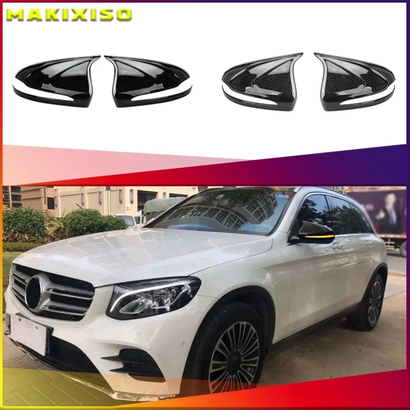 NEW-for Mercedes Benz C200L Modified New E-Class E300L/GLC260 ABS Car Rearview Mirror Cap Cover Trim Accessories 2 Pcs