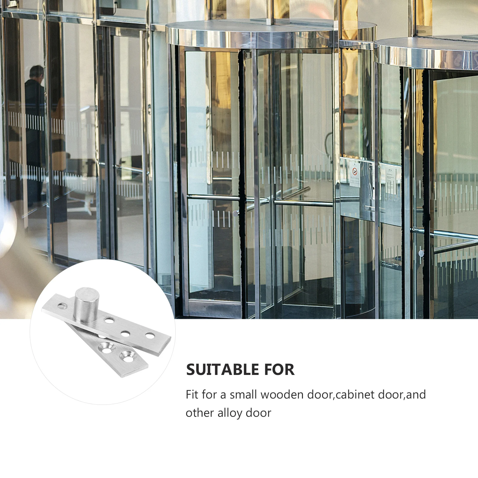 

2Pcs Stainless Steel 360 Degree Rotation Door Hinge Hidden Pivot Hinges 75mm Length 3mm Width Silver Heavy