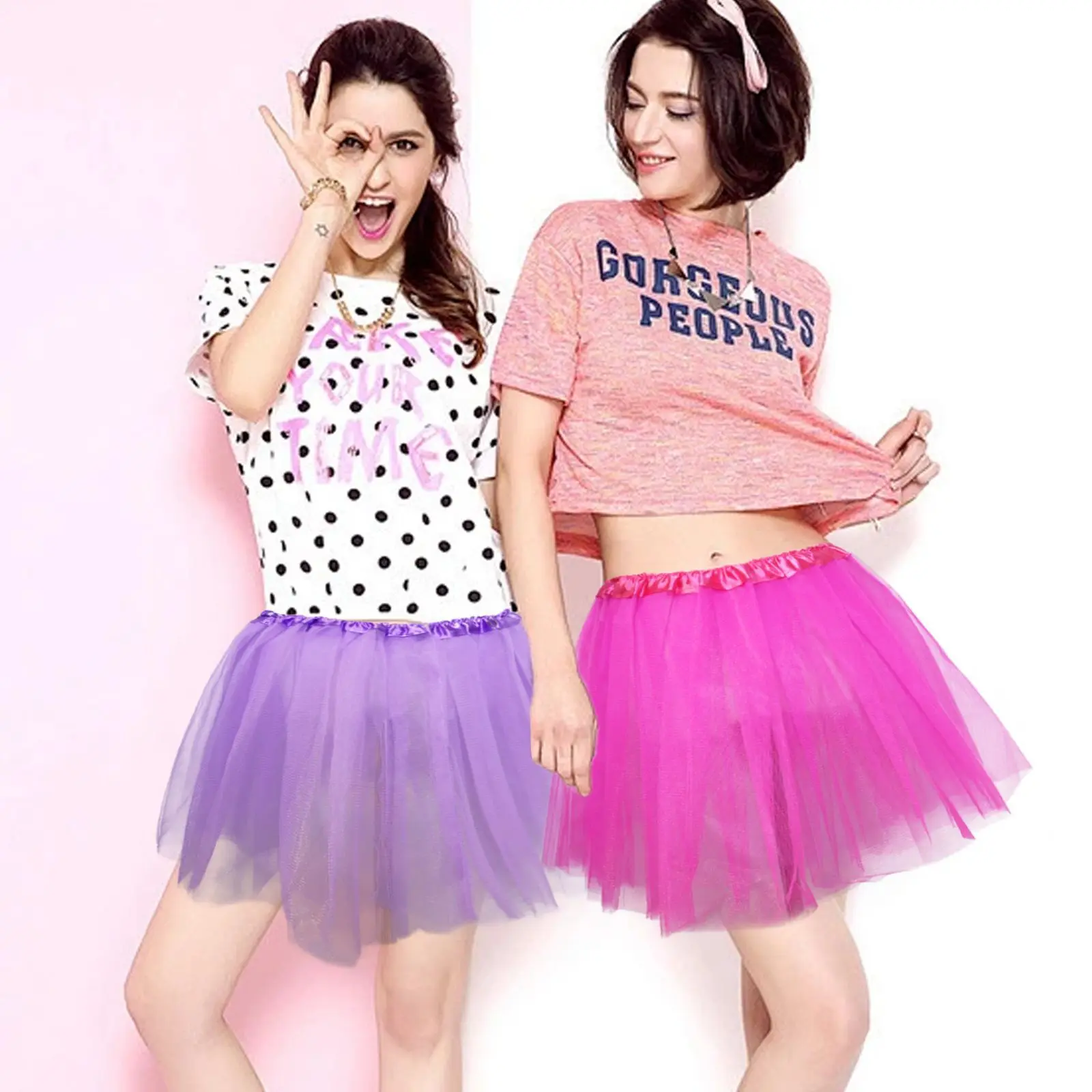 

Юбка-пачка для латинских танцев Great Recovery для балета и танцев, трехслойная классическая полуюбка для взрослых и девочек, сетчатая мини-плиссированная юбка средней длины