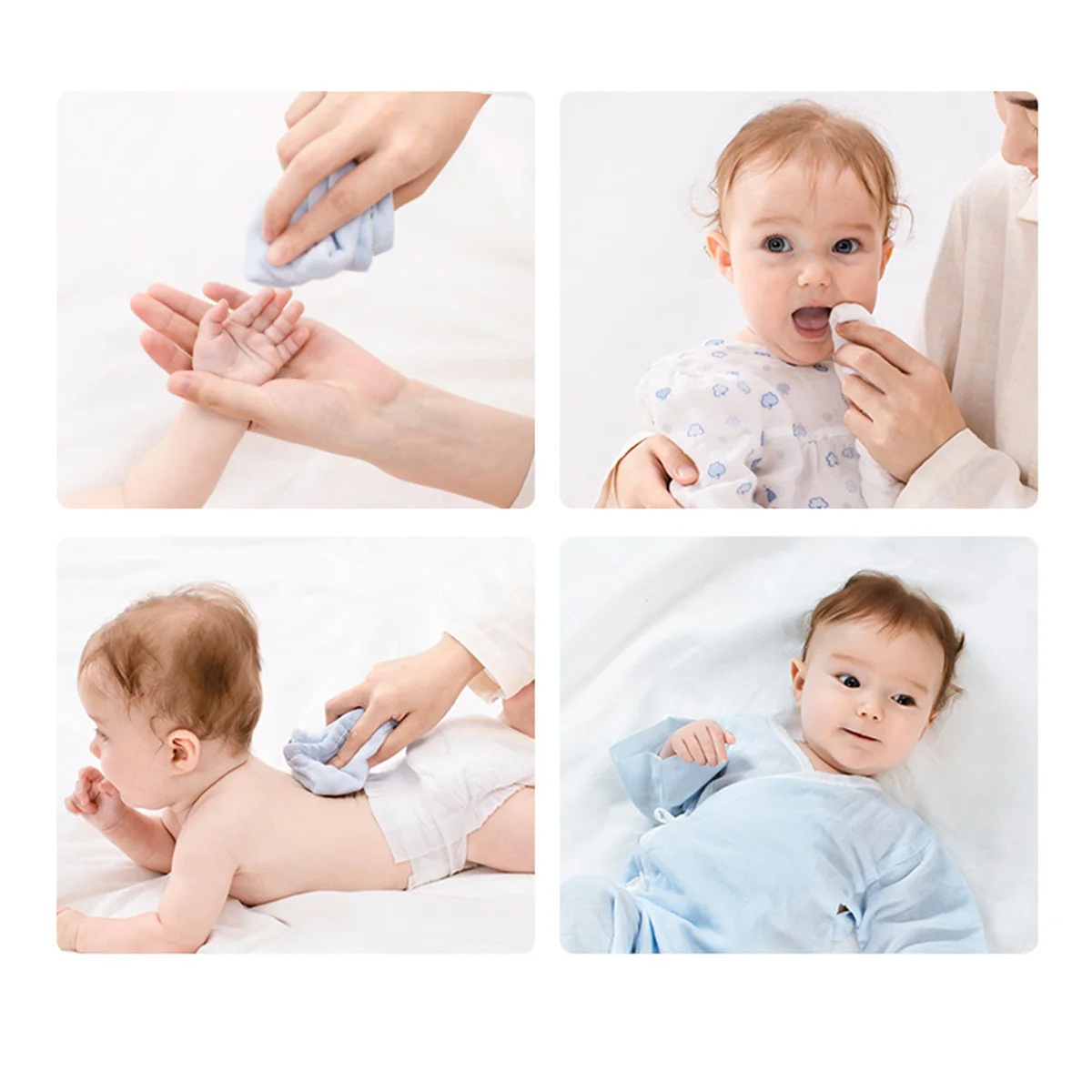 

5Pcs Cotton Face Towels for Kids 6 Layers Muslin Washed Soft Absorbent Baby Towel Quick Dry Home Use Colorful Design