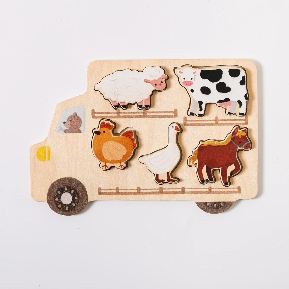 Baby Montessori Puzzles Spielzeug Holz Geometrie Puzzle Spielzeug Tier Auto Form Puzzle Bord Passenden Spiele Pädagogisches Lernen Spielzeug – Detail 23