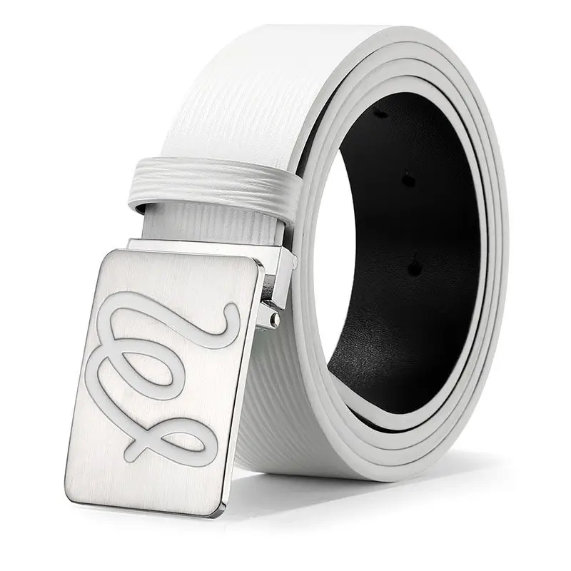 New Unisex Golf Belt Outdoor Sports Belt, Men's Casual Elastic Trouser Belt with Square Buckle, Breathable Stretchy Waistband