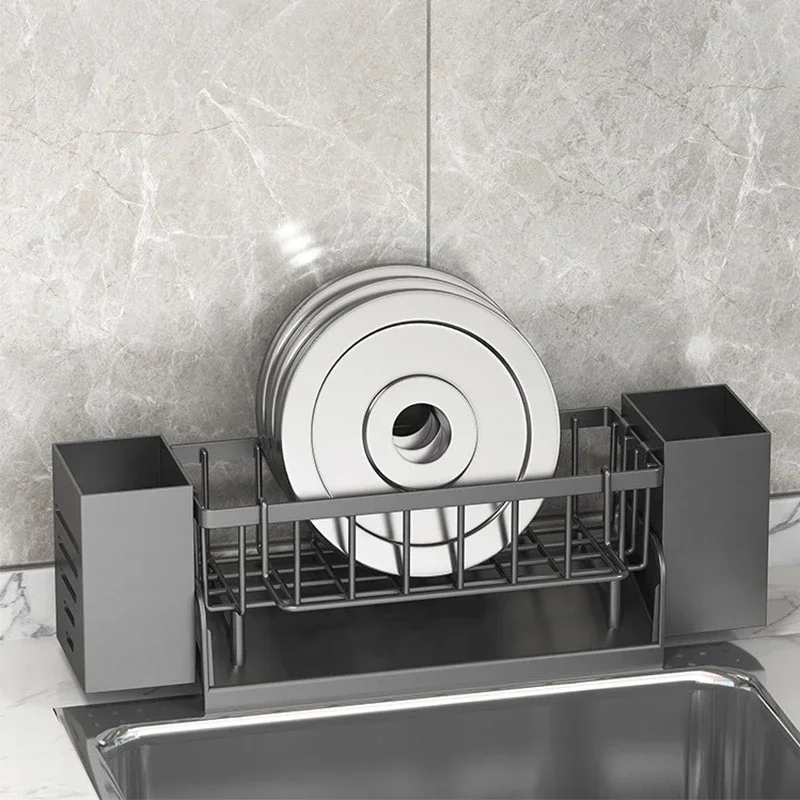 Kitchen Sink Drain Rack Organizer ABS Plastic Self-draining Sink Shelf Soap Sponge Holder Dishcloth Towel Rack Filter Basket