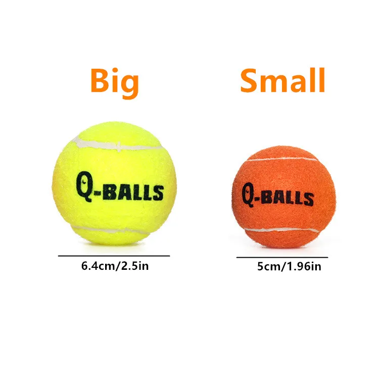 4 Teile/satz Hundespielzeug Q-MONSTER Dickwandige Naturkautschuk Squeak Kaubälle für Hunde Tennis Interaktive Hüpfbälle für das Training – Detail 3