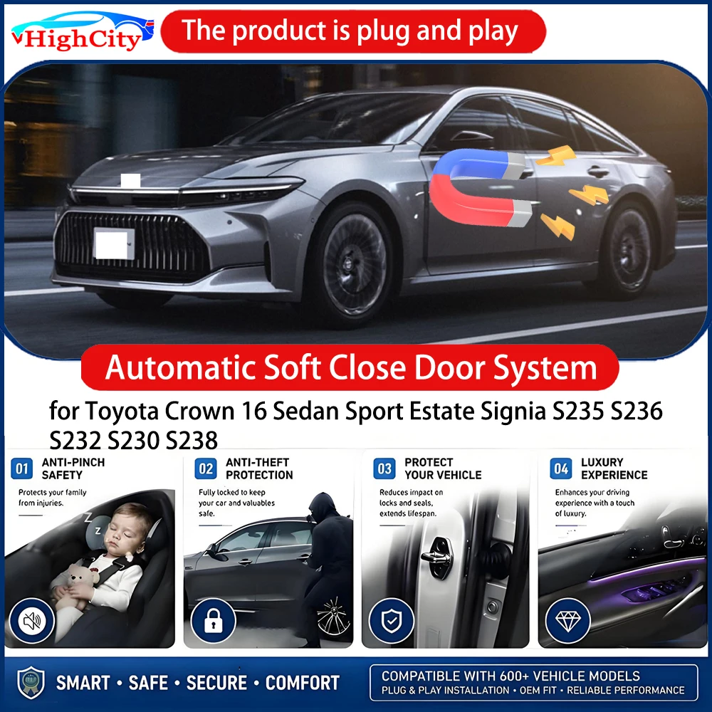 Power Soft Close Door for Toyota Crown 16 Sedan Sport Estate Signia S235 S236 S23 Electric Suction Automatic Door Closing System