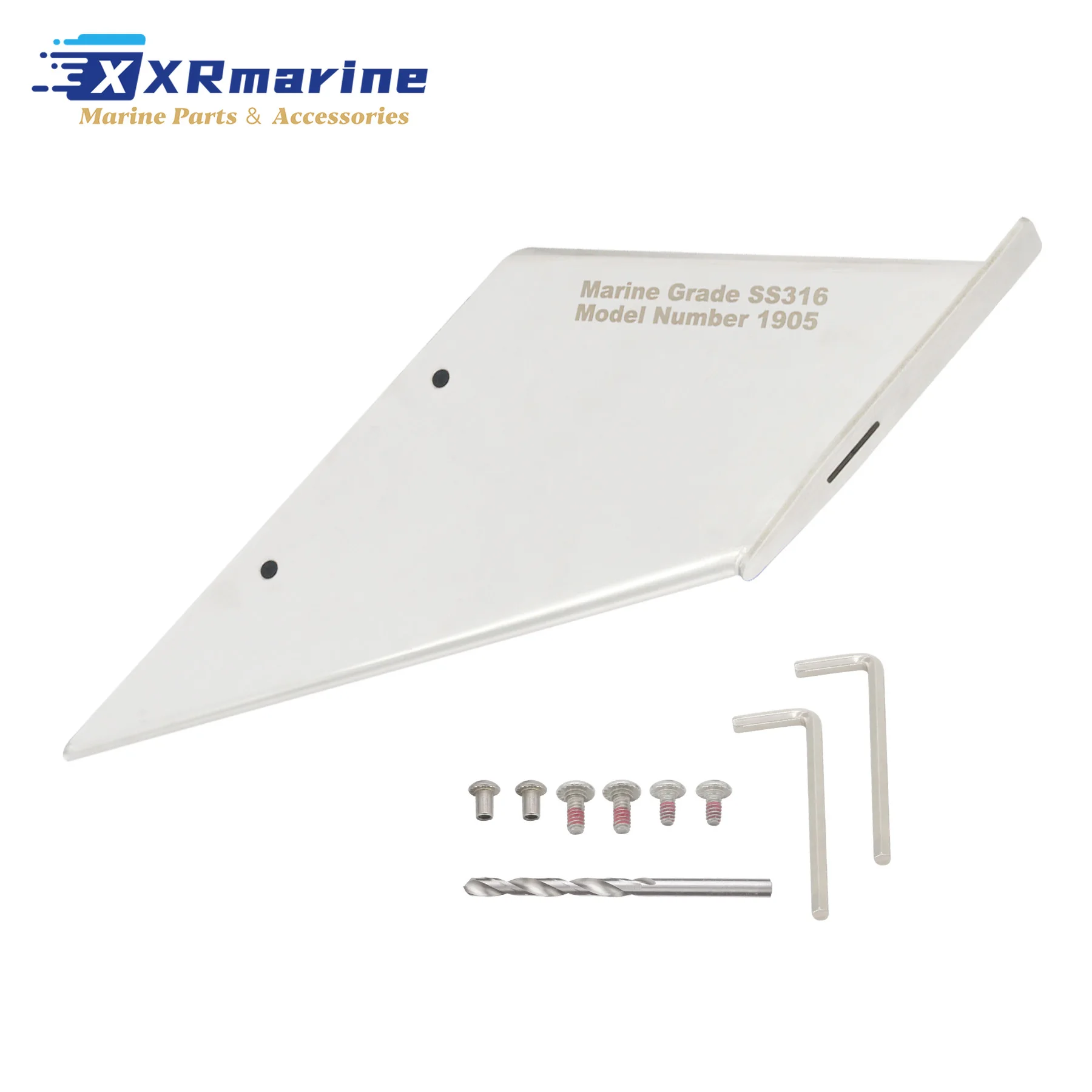 1905 Skeg Guard Fits for Mercury Mariner 2-Stroke 4-Stroke 75 To 300 HP Stainless Steel Polished Protector with Drain 27211