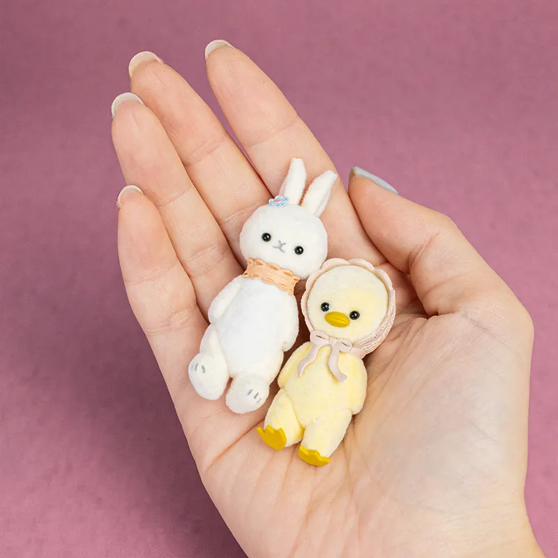 Genuine Kenelephant Vol.2 Gashapon Mori No Ehon Flocked Rabbit Chick Mini Animal Figurine Collectible Decor Ornament Toy Gift view 4