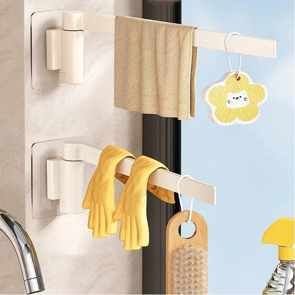 Rotating Kitchen Cloth Organizer Wall-Mounted Multi-Functional Dishcloths Storage Holder Space-Saving Rotary Storage Rack