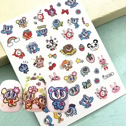 Newest Cute Animals Design 3D Self Adhesive Decal Slider DIY Decoration Wrap Nail Sticker TSC 035