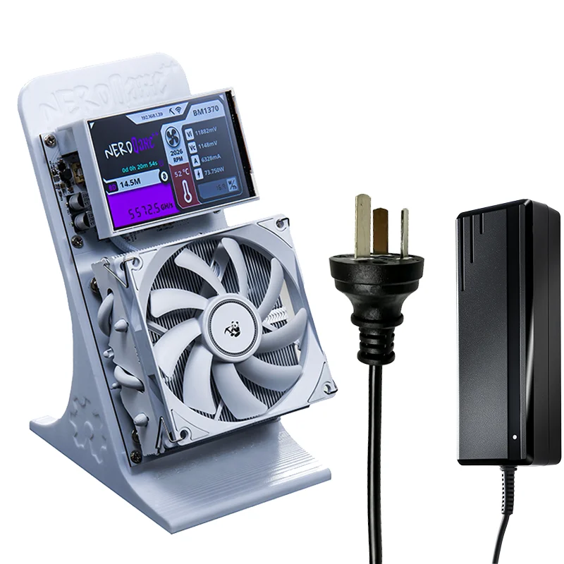 NerdQaxe++ 4.8T BTC Solo Miner BM1370 Chip Open Source SHA256 Krypto-Mining-Gerät, leistungsarmer, leiser Miner mit OLED-Kühlung