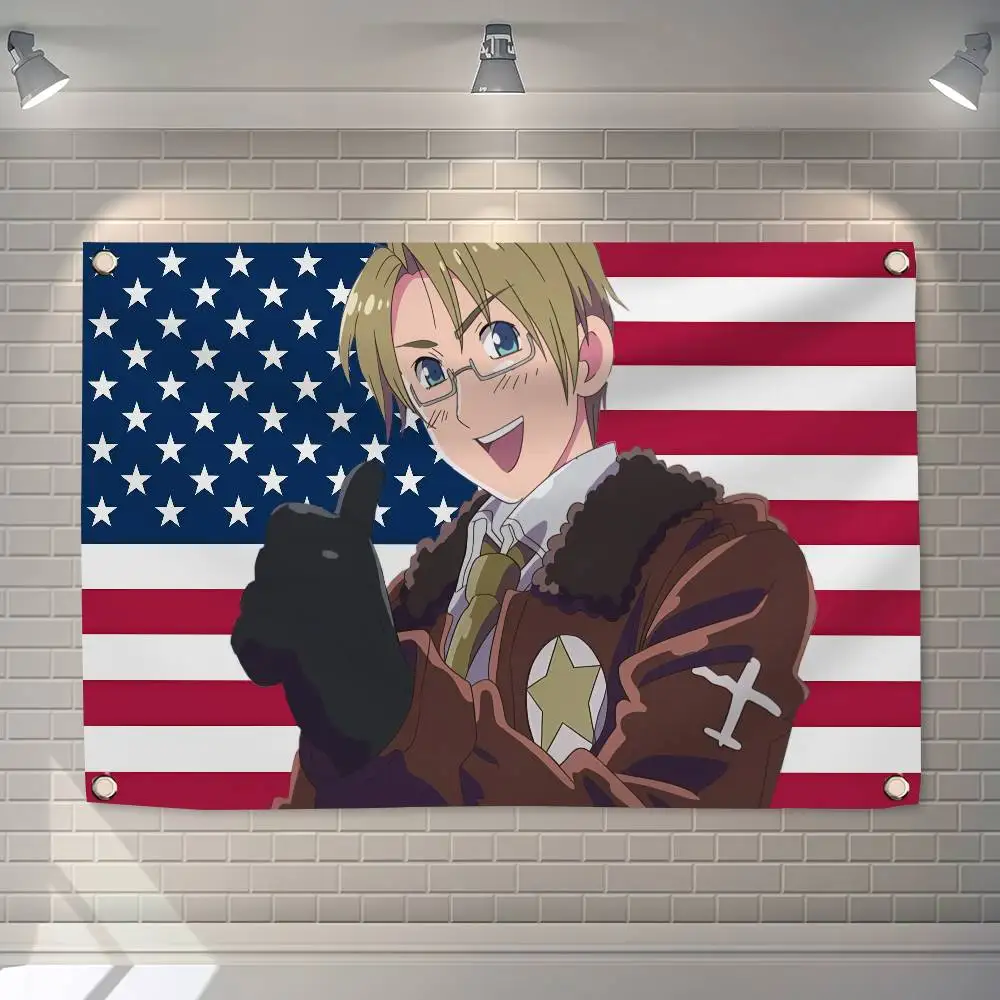 Anime A-Alfred F. Jones Amerikanische 150x200cm 60x90cm Flaggen-Dekoration für Outdoor-Picknick, Party, Zuhause, Camping, Kunst-Hängebanner – Detail 4