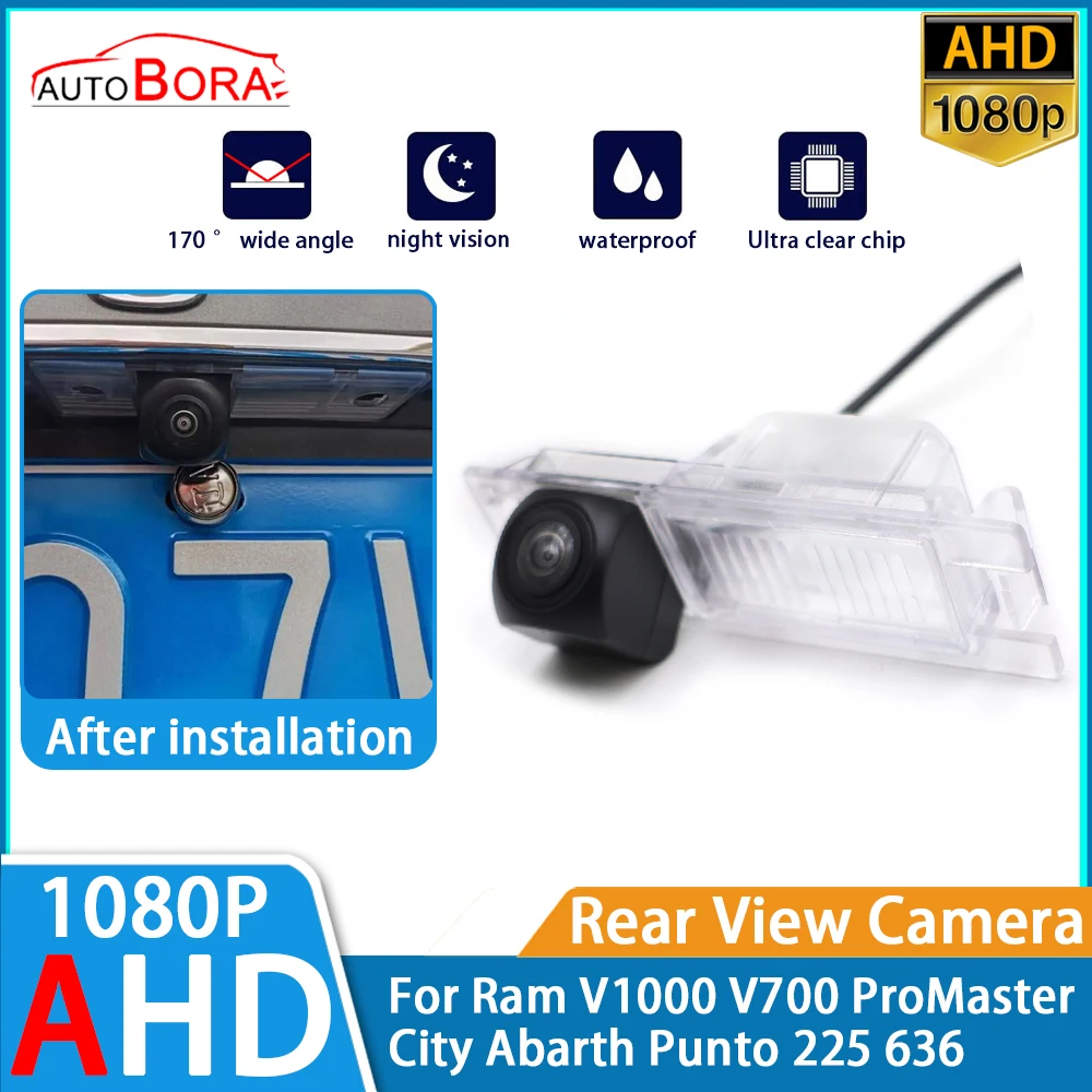 ZhuCamX Reverse Parking Car Rear View Camera AHD 1080P Night Vision for Ram V1000 V700 ProMaster City Abarth Punto 225 636