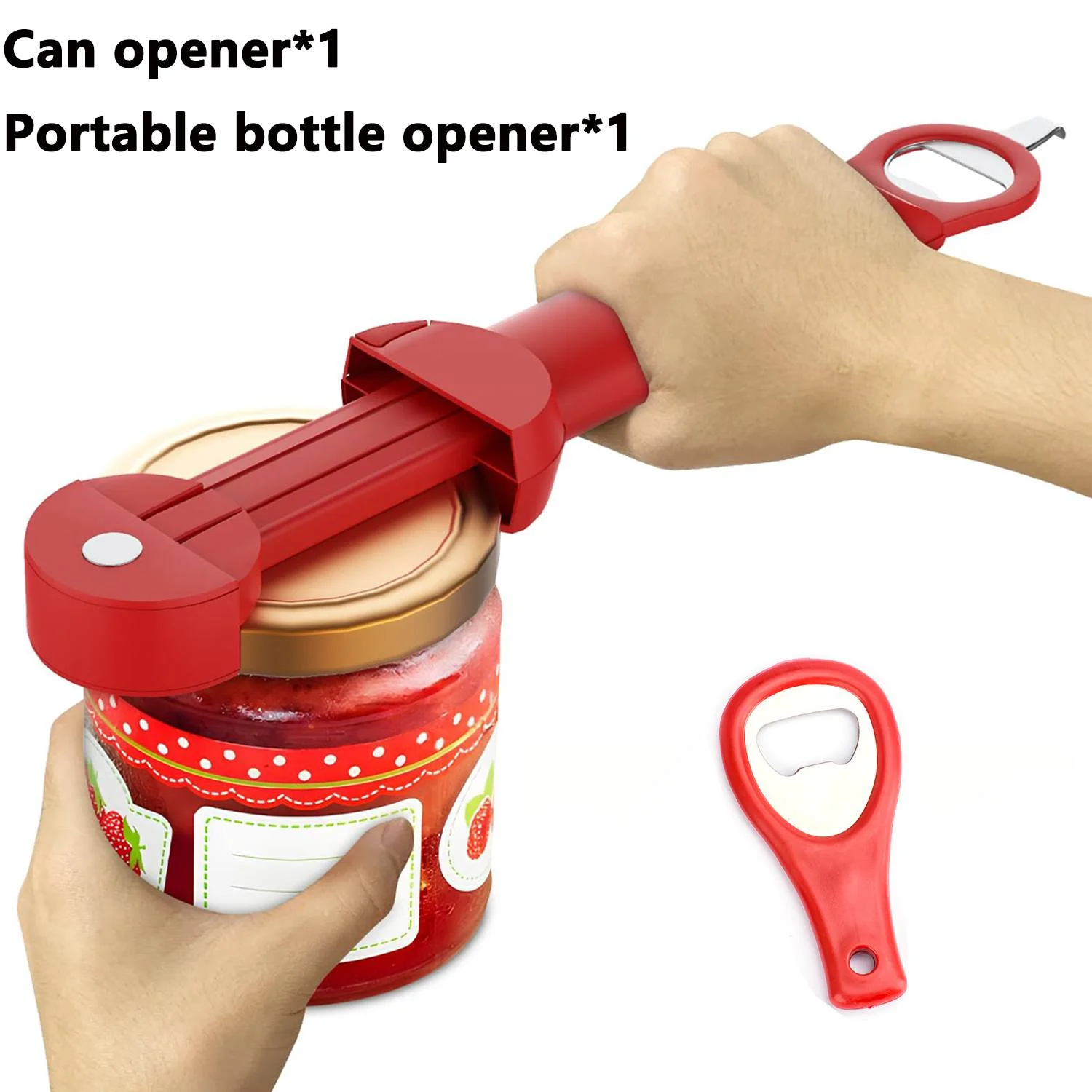 Multifunctionele flesopener Roestvrijstalen dekselopener Verstelbare WineBeer blikopener voor zwakke handen Senioren Keukengereedschap