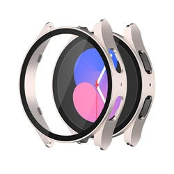 Watch Cover for Samsung Galaxy Watch 4/5/6 40mm 44mm PC Tempered Protective Shell for Samsung Galaxy Watch 4/5/6 40mm 44mm Case