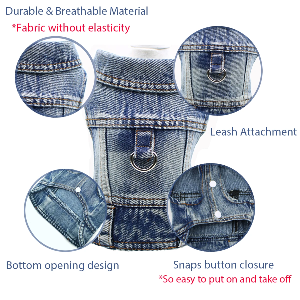 Retro Designer Dog Clothes for Small Dogs Handsome Puppy Denim Jacket Durable French Bulldog Jeans Vest Four Seasons Universal