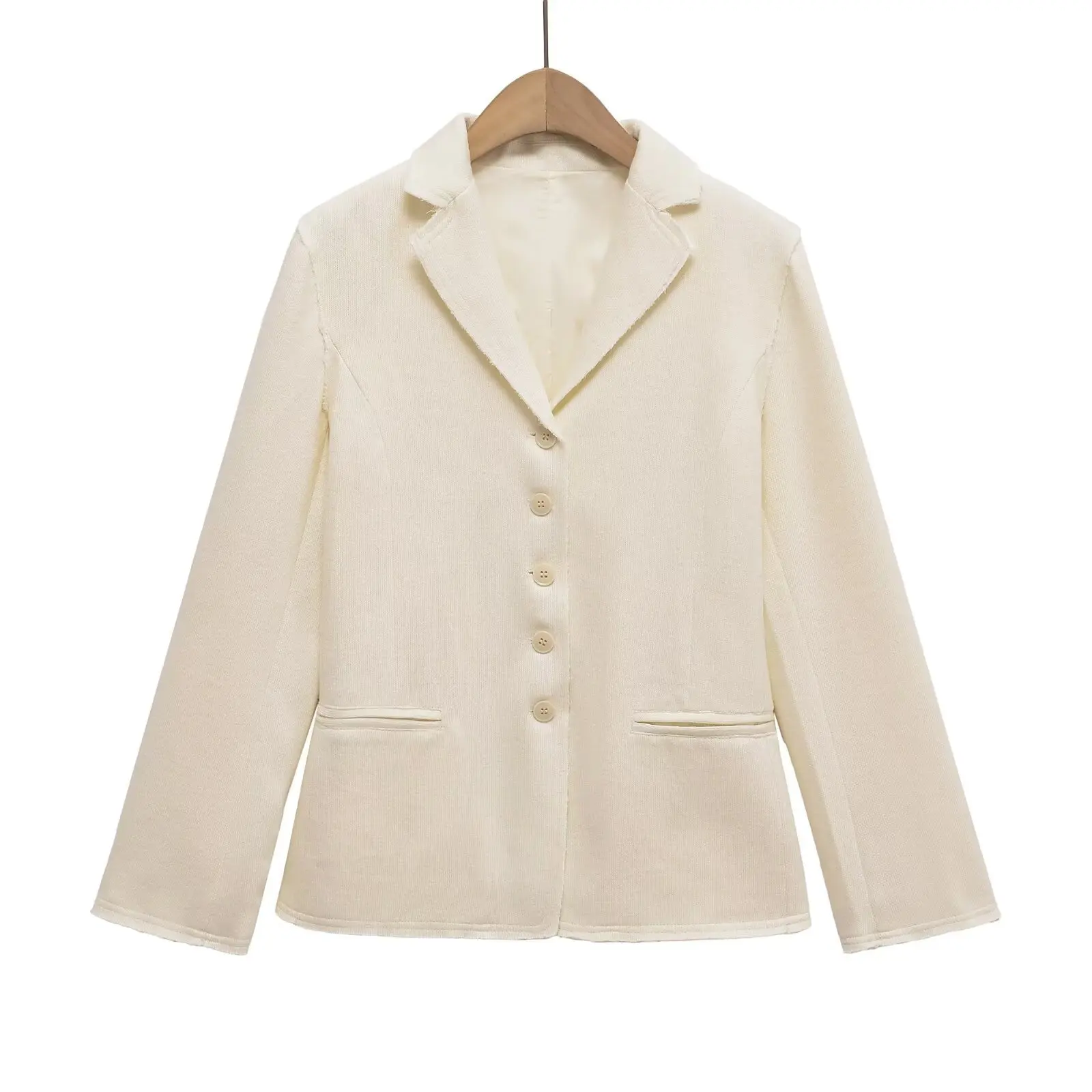 

Elegant Long Sleeve Suit Jacket For Women Commute Fashionable Simple Style Autumn New Arrival Outerwear Plaid Pattern