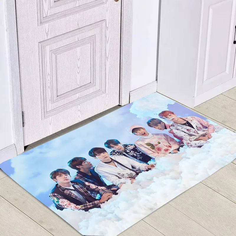 Korean Boy Band Bathroom Carpet Welcome Living Room Floor Rug Decor Balcony Anti-Slip Bedroom Entrance Doormat tapetes de baño