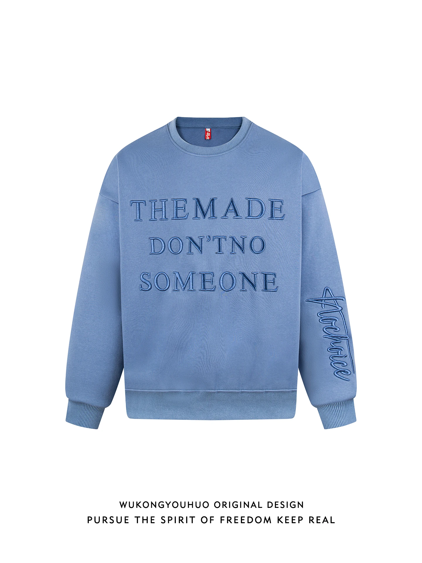 

Модный американский свитшот с вышивкой, плотный, с круглым вырезом, свободного кроя, универсальный, для молодежи, весенний.