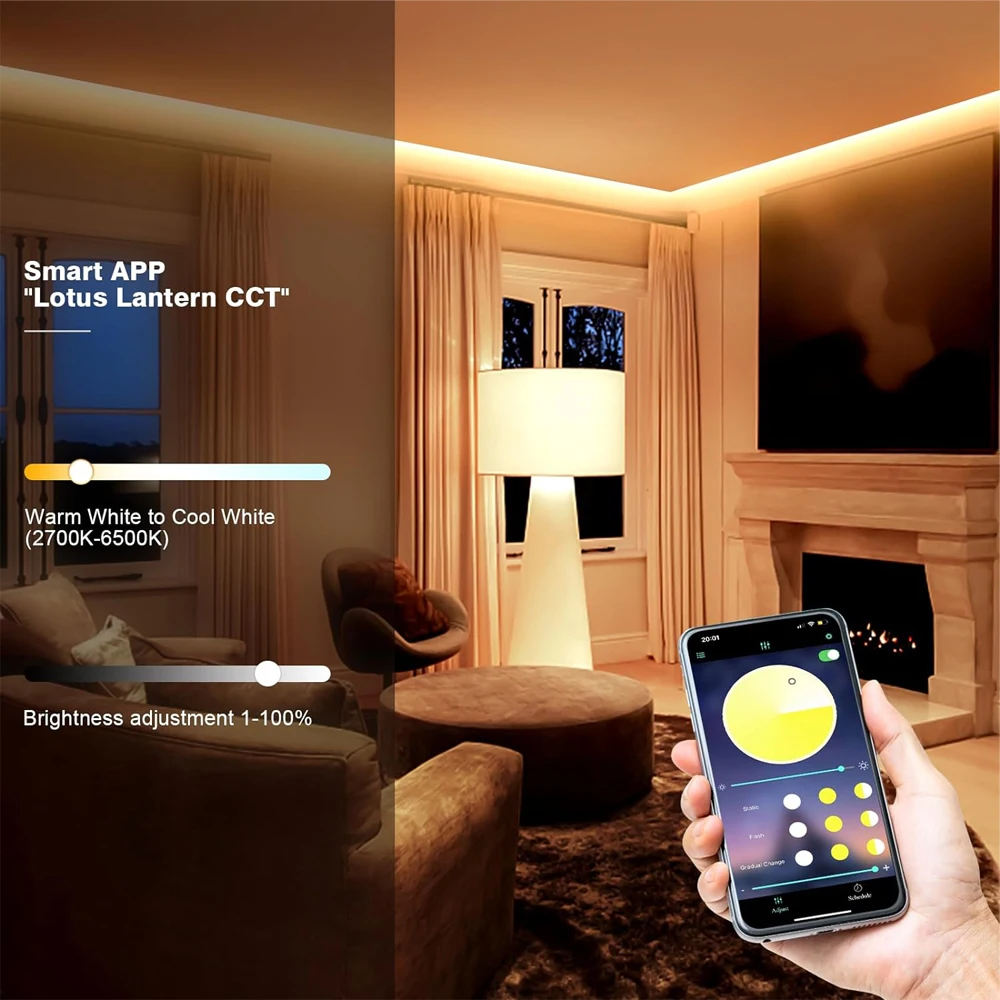 COB CCT LED Strip Full Kit TUYA APP Voice Smart Control Mini Wifi DC 12V 24V Dimmer for Indoor Lighting Dimmable Decoration