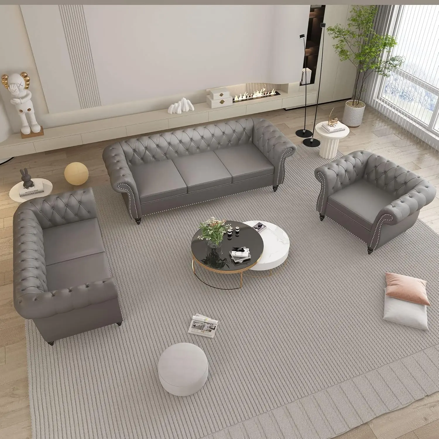 

Набор секционных диванов для гостиной, набор современных диванов на пуговицах, стеганый диван из искусственной кожи для гостиной и квартиры