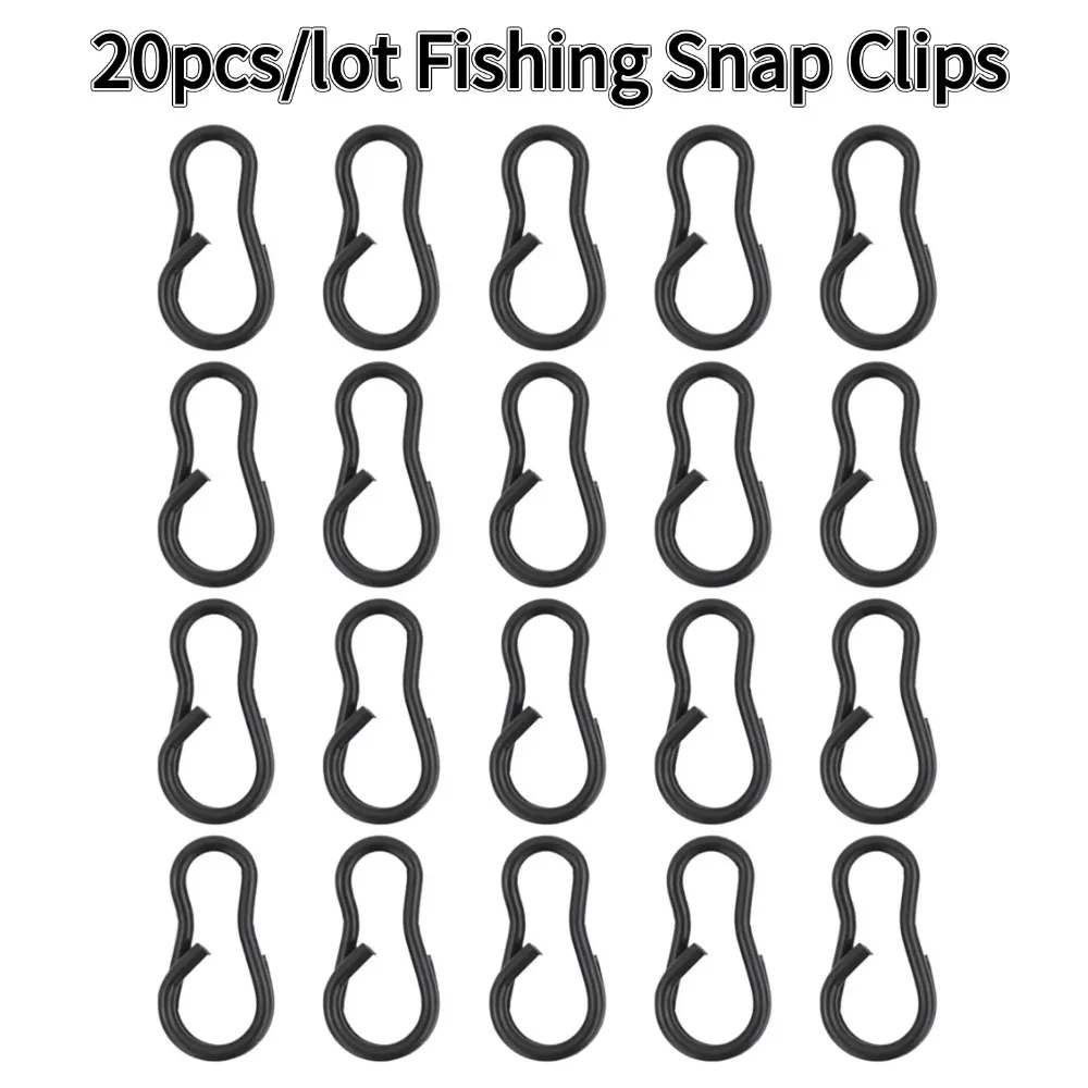 20pcs/lot Fishing Snap Clips Swivel Hook Snap Black Carp Terminal Tackle Speed Links 2023 New Hot Sale Iscas Pesca Fishing Clasp