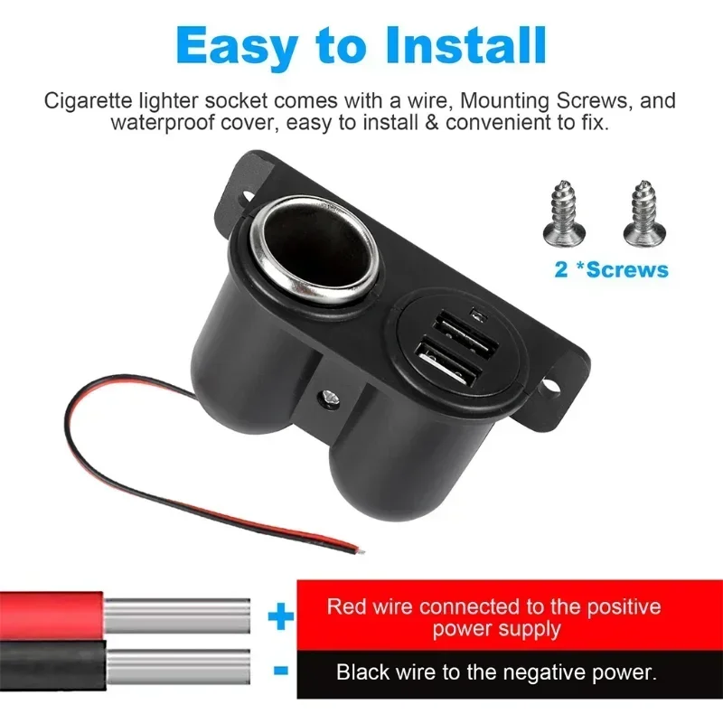 Usb Ports Socket DC 5V Double 3.1A Charger Built-In Car Camper Multi Plug Port Adapter Charger Recessed Cars Cables