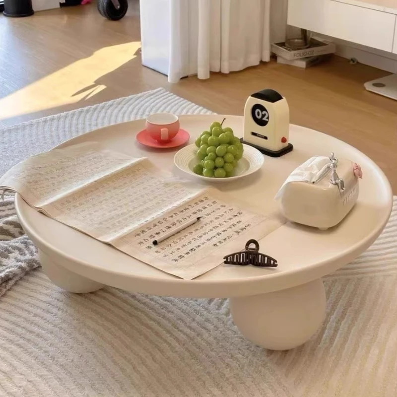 Designer Round Coffee Sedentary Center Table Poker Home Decor Cream Style Simple Modern Nordic Apartment Living Room Furniture