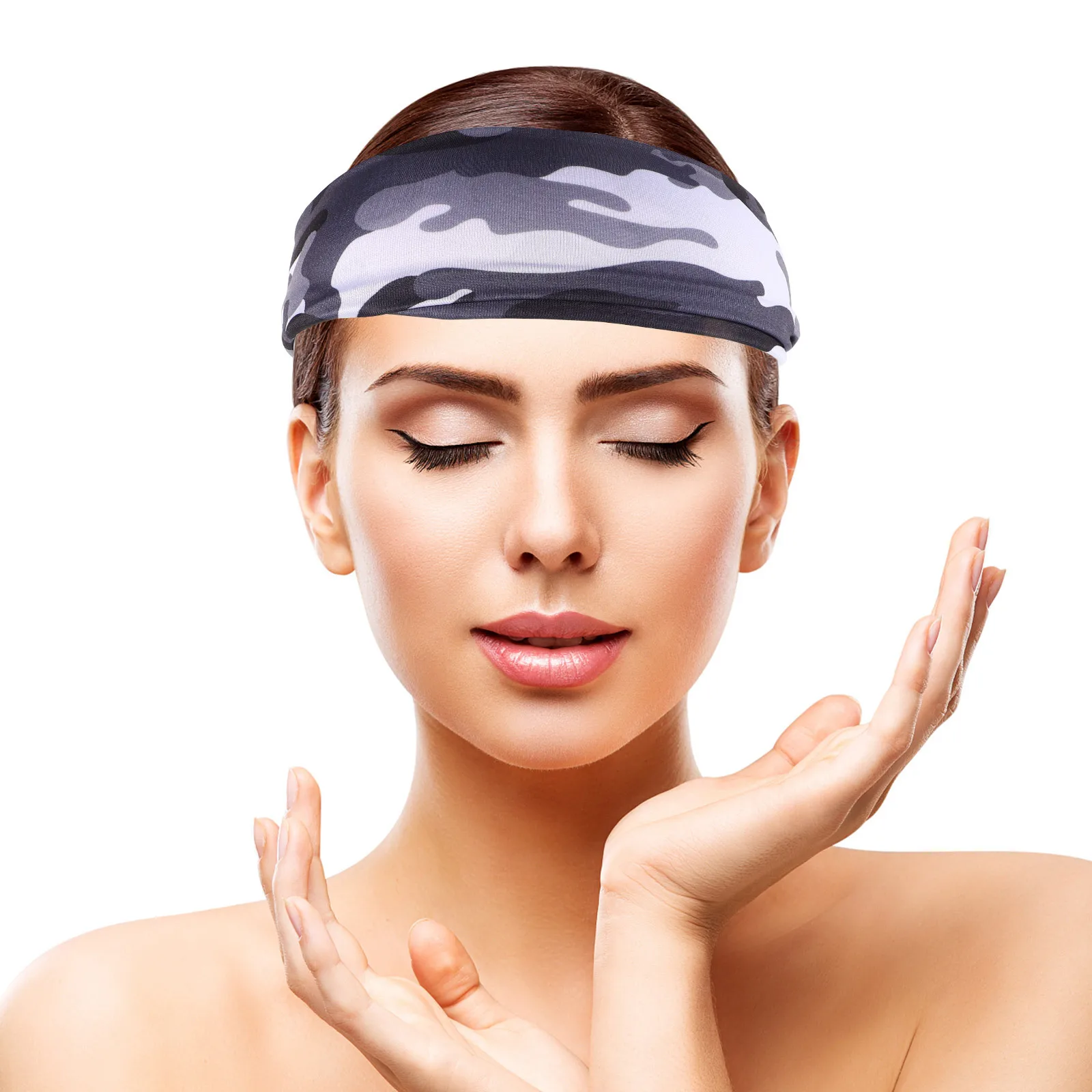 

4Pcs Sports Sweatbands Kids Camo Breathable Headbands Sweat Wicking for Running Basketball Football Athletic Youth Accessories