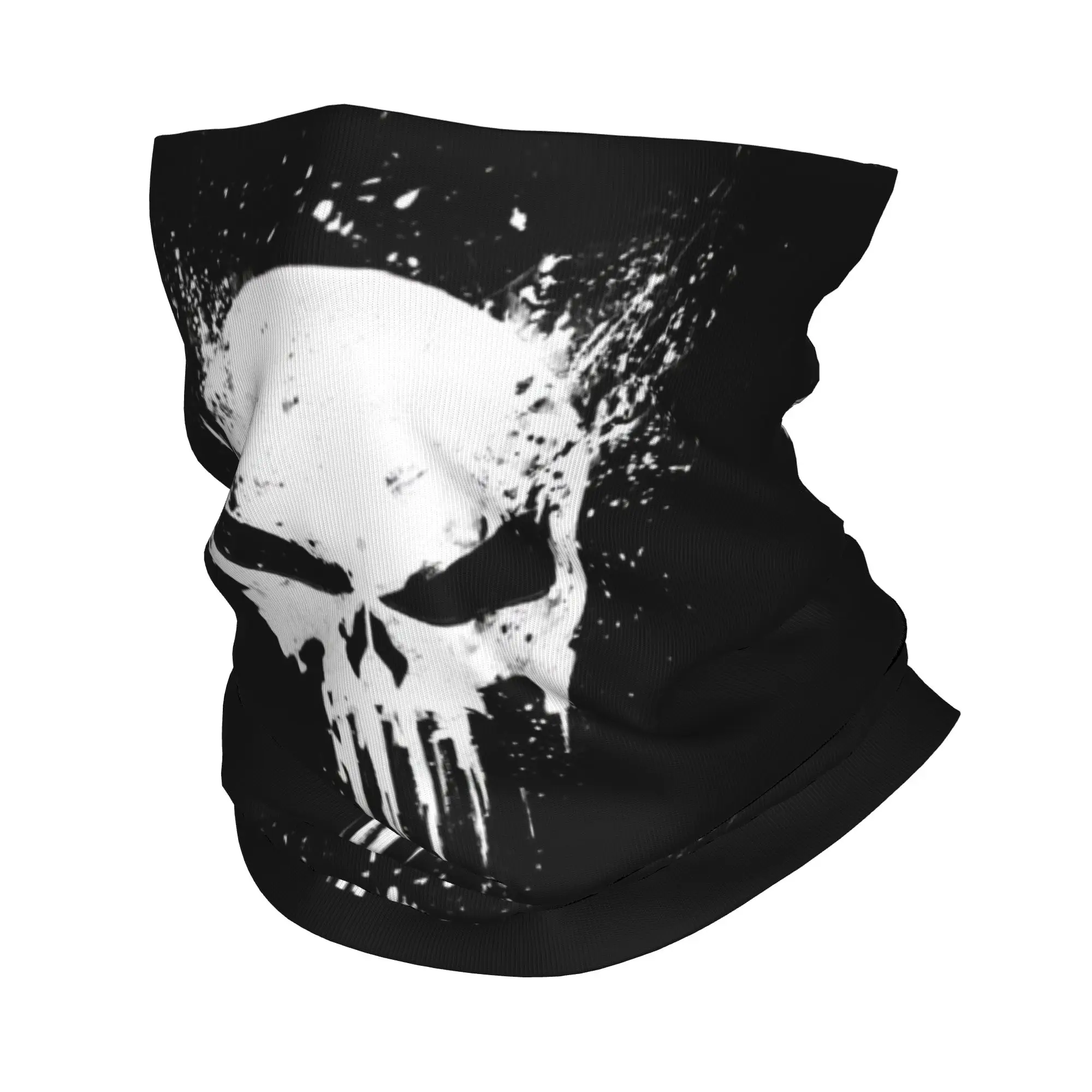 Custom Skeleton Skull Bandana Winter Neck Warmer Women Windproof Wrap Face Scarf for Ski Heavy Metal Gaiter Headband