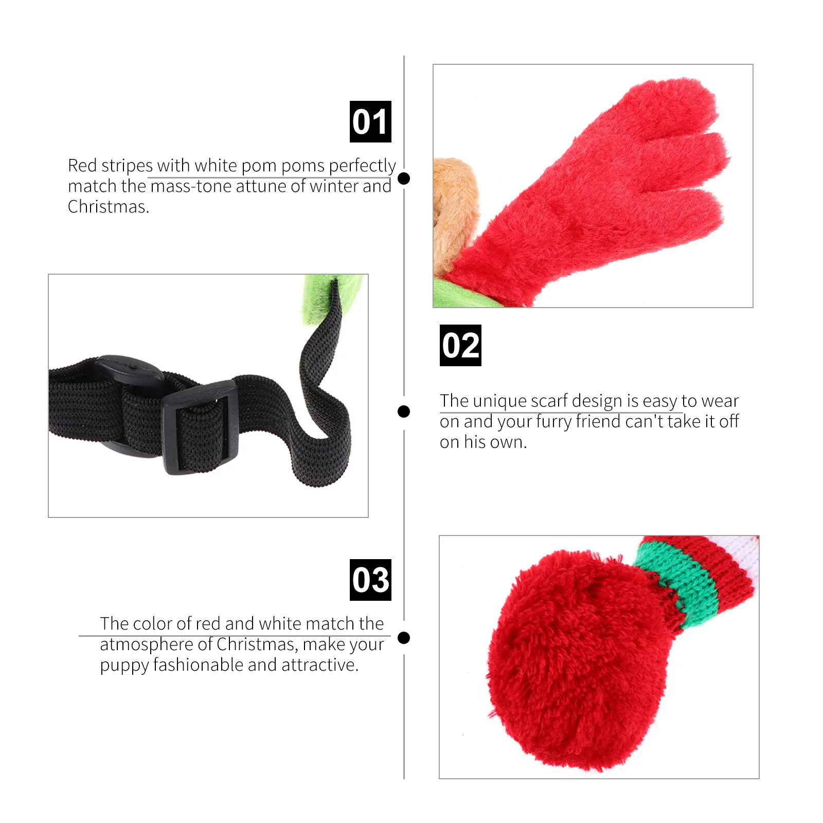 

1Set Pet Christmas Costume Set for Dogs Cats Safe Odorless Material Scarf and Headband Holiday Party Outfit Reindeer Antlers