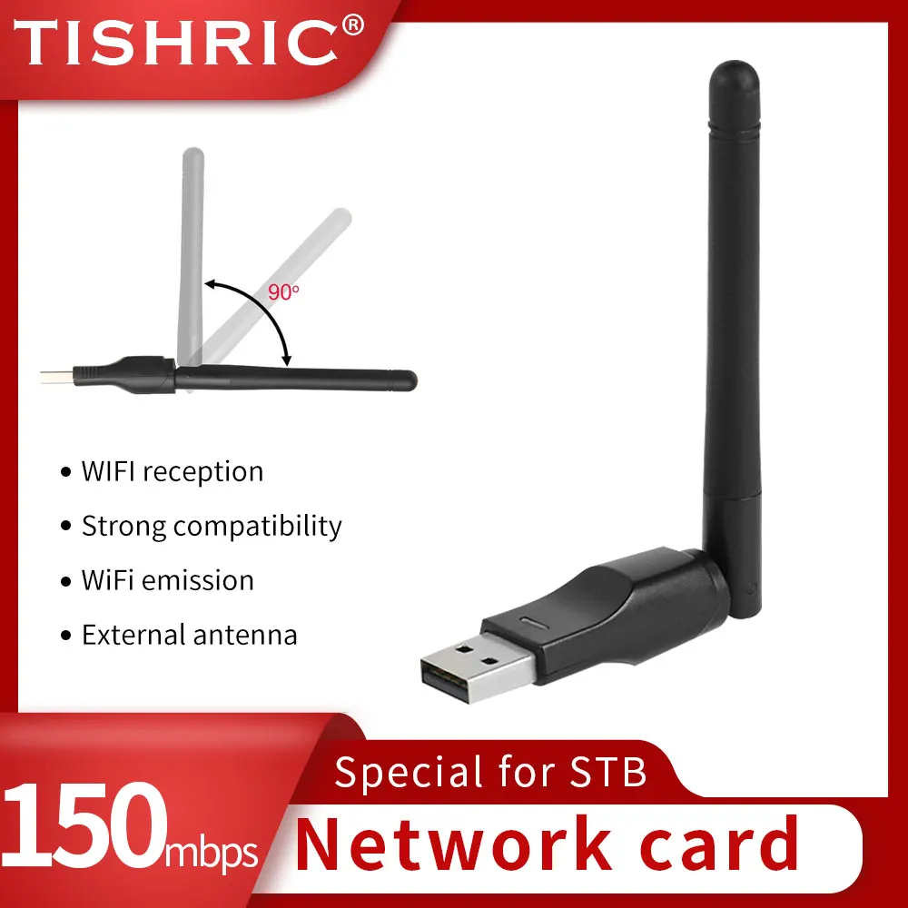 

TISHRIC 7601 Set Top Box Dedicated Network Card 2.4GHZ 150Mbs USB2.0 WiFi Adapter Support Windows Vista/XP/Win7/8/10