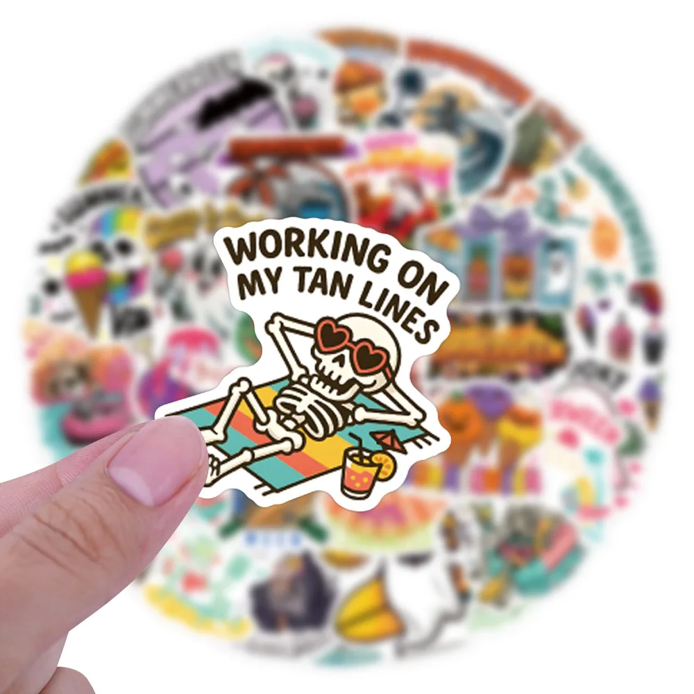 10/50PCS Summerween Graffiti Stickers Funny Skeleton Ghost Cartoon Creativity Decoration DIY Toys Laptop Guitar Car Bike Decals