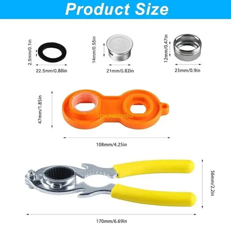 M4YC 6PCS Zestaw narzędzi do usuwania aeratora kranu do zlewu kranu Aerator kranu