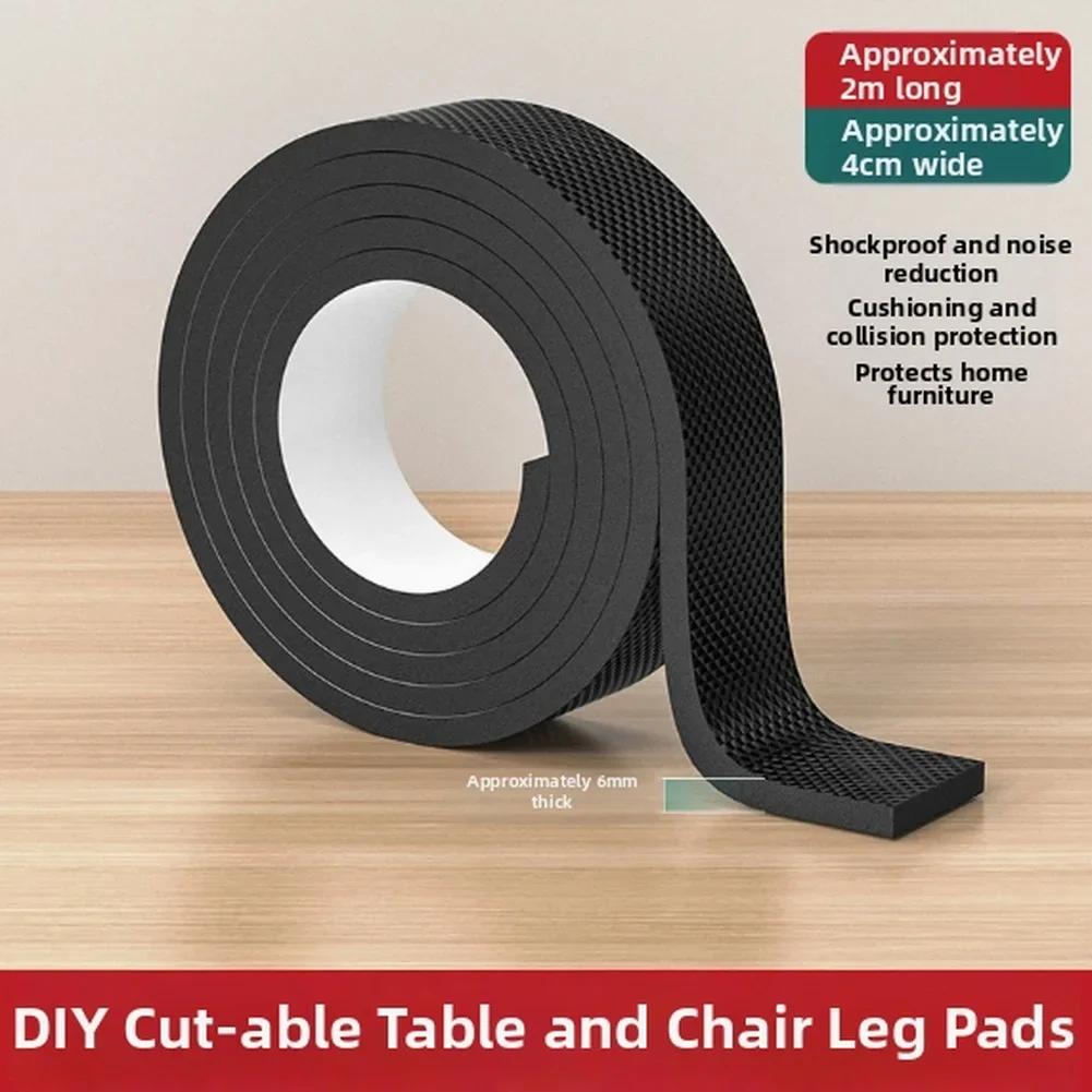 Anti-Slip Rubber For Furniture Mat 6mm Thick 4cm Wide Self-Adhesive EVA Floor Protector for Chair Table Sofa Legs