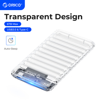 ORICO 2.5 inch Transparent SATA to USB3.0 / Type-C Hard Drive Case Tool Free External HDD Enclosure for PC Laptop SSD/HDD 6Gbps