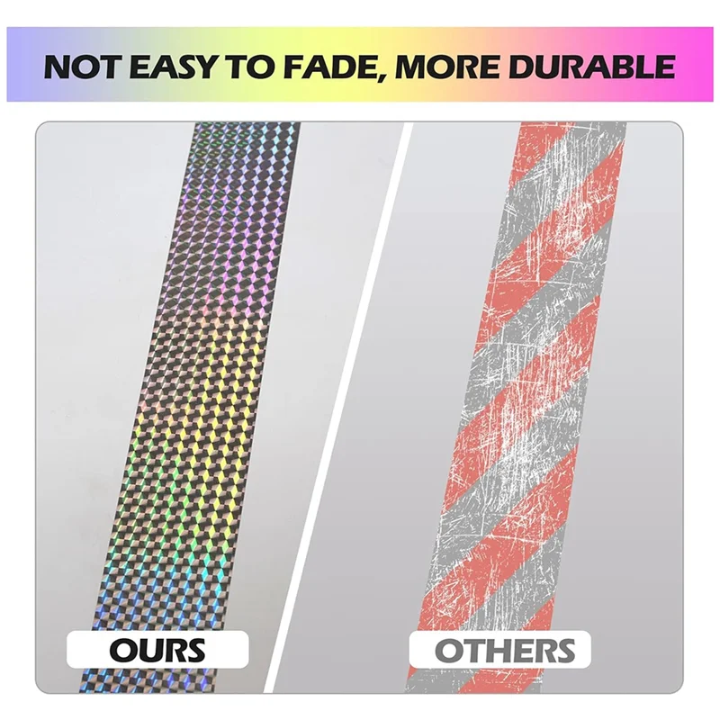 AS98-Bird Repellent Tape (200M) Reflective Tape, Outdoor Bird Repellent, Double-Sided Flashing Bird Repellent Tape