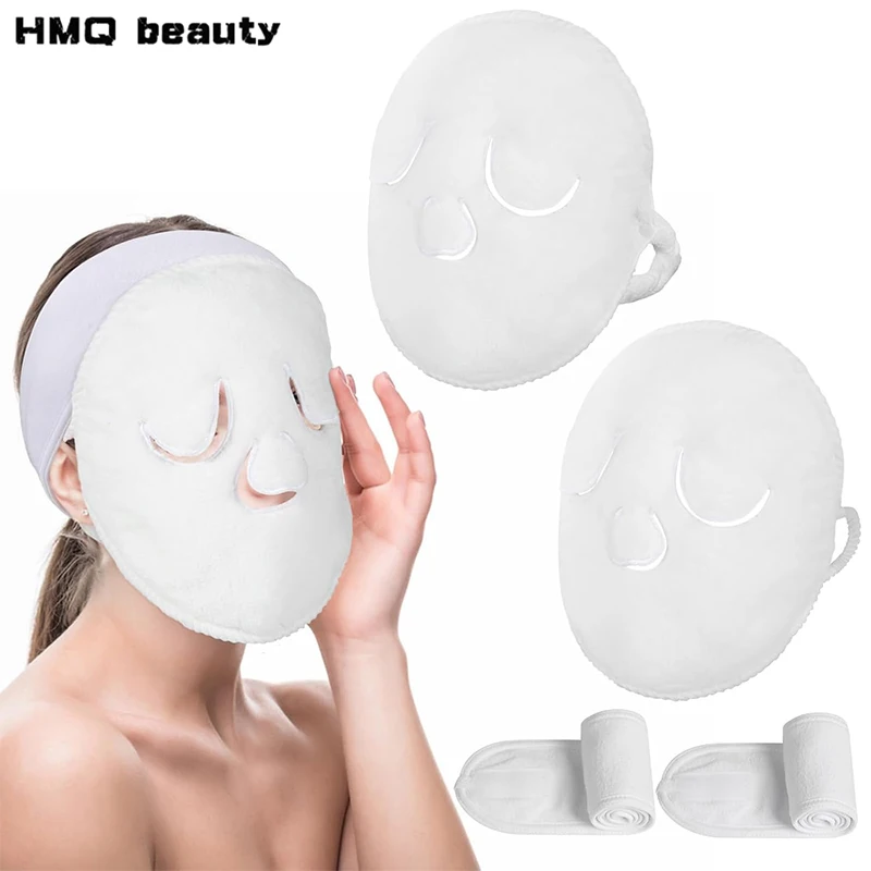 

Cotton Hot Compress Towel Wet Compress Steamed Face Towel Reusable Mask Skin Care Facial Spa Headband for Home and Beauty Salon