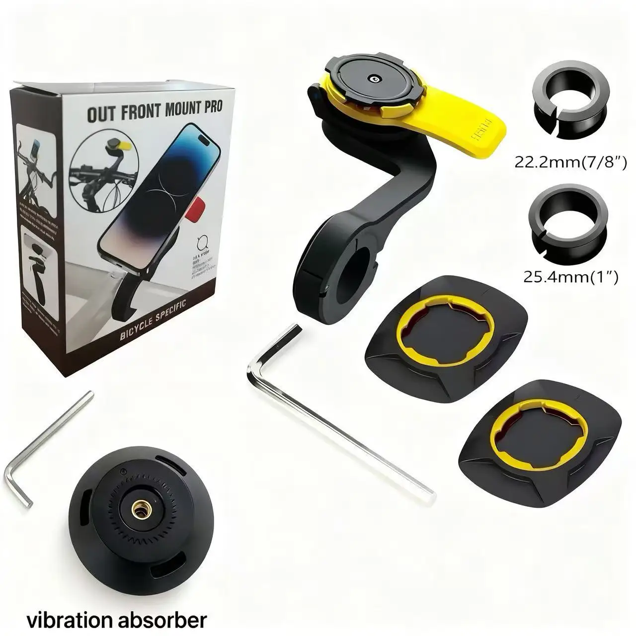 Penyangga Ponsel Motor Anti-Guncangan 360 °   Penjepit Dudukan Ponsel Sepeda Putar Empat Arah untuk Navigasi Bersepeda Luar Ruangan