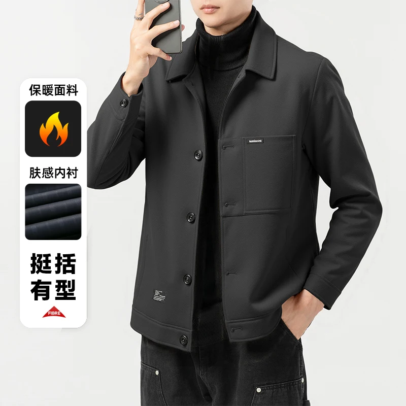 

Мужская повседневная куртка, новая брендовая свободная красивая куртка-карго с несколькими карманами, пальто-карго с лацканами на пуговицах, новые однотонные топы с несколькими карманами