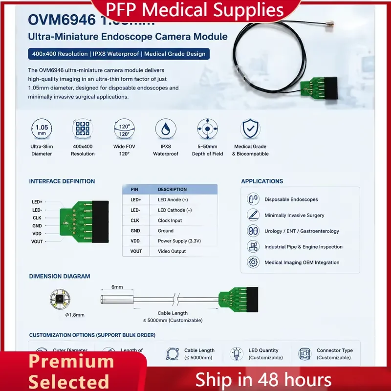 AP08 for IXP67 Ultra-thin 1.05mm Precision Medical Inspection 4MP Resolution USB Connectivity Waterproof for Linux