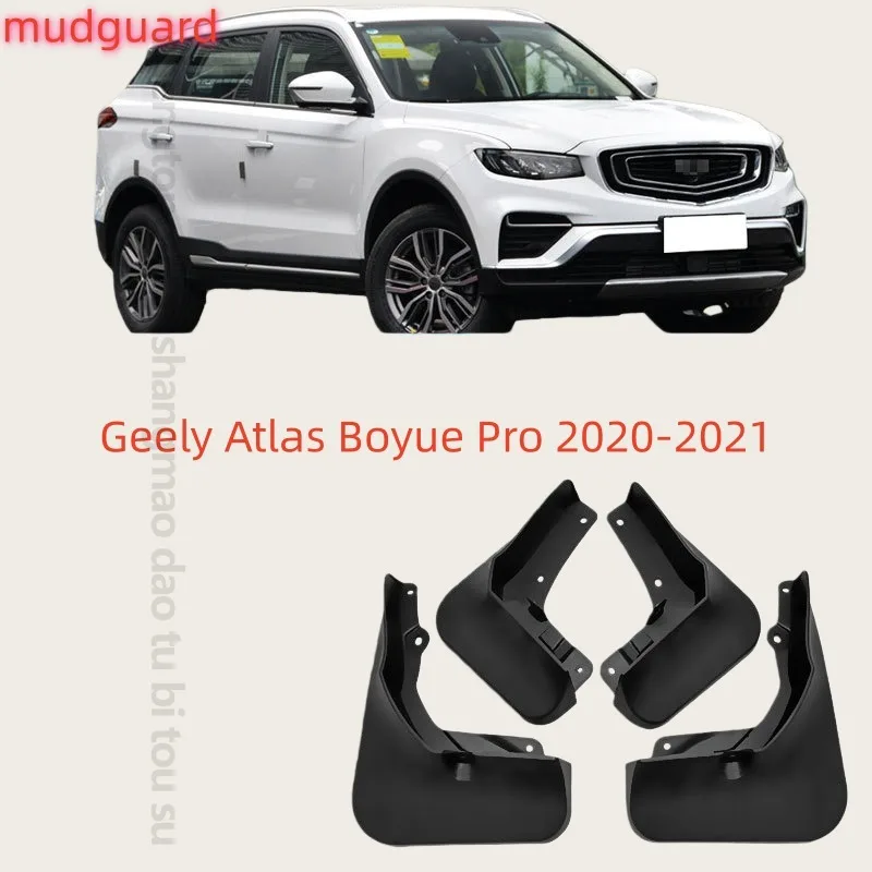 Mud Flaps For Geely Atlas Boyue Pro 2020-2021 4Pcs Front Rear Splash Guards PP Material Car Fender Mudguards Auto