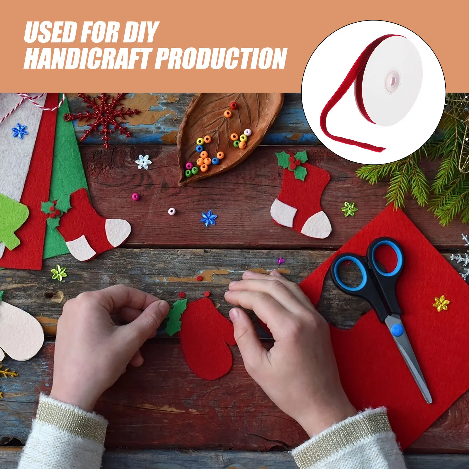 

1 Roll Ribbon For Gift Wrapping Party Packing Strap, Christmas Craft Ribbon, Diy Bowknot Decoration, Home Accessory