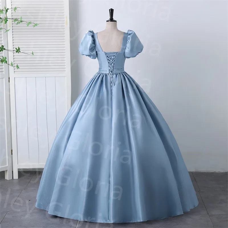 Ashley Gloria Satijnen Feestjurk Sweet Quinceanera Jurken Korte Puff Mouw Baljurk Klassieke Prom Dress Formele Homecoming Jurk