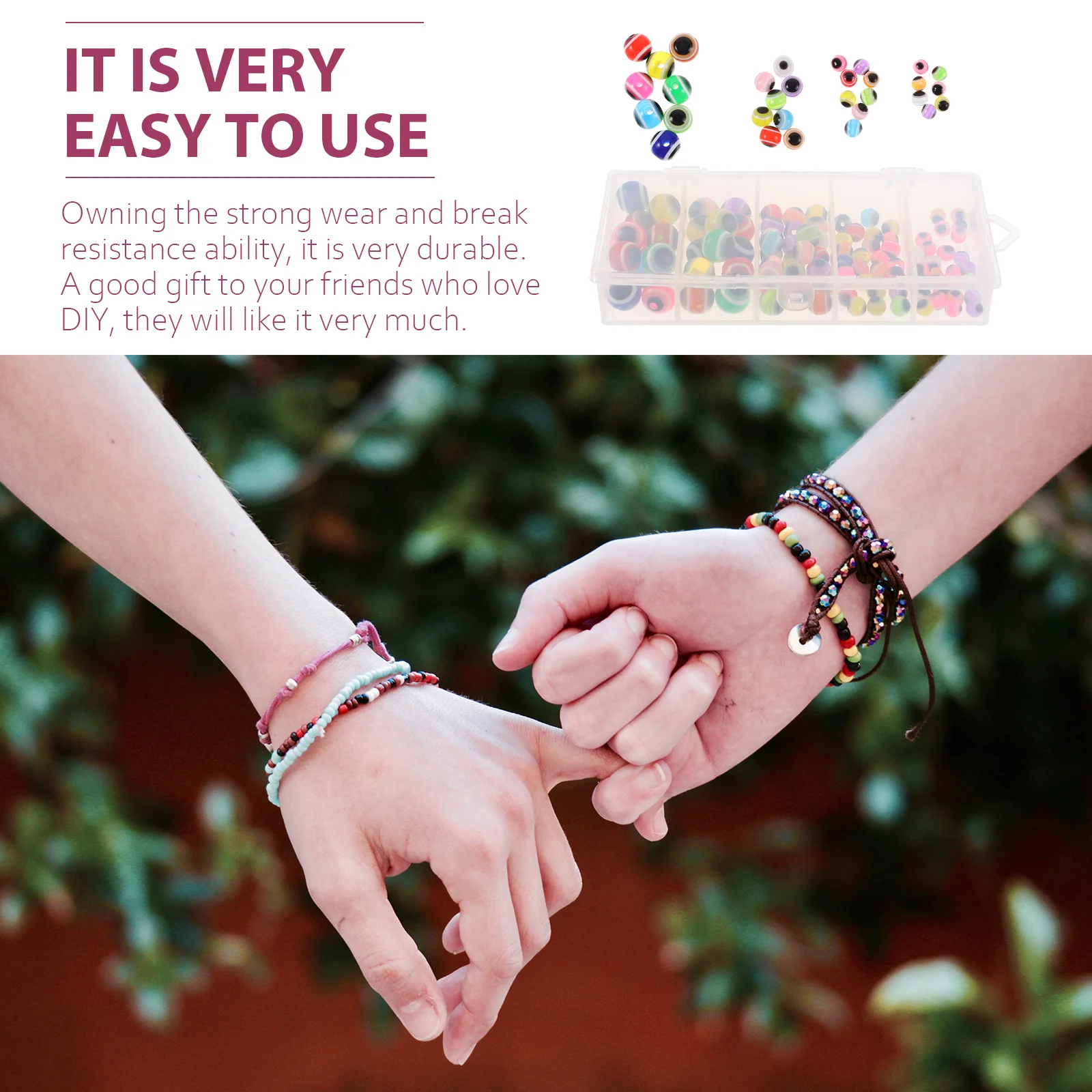 

100Pcs Evil Eye Jewelry Beads Resin Multi-Use DIY Bracelets Necklaces Accessories Craft Supplies Beads for Jewelry Making